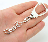 Personalized Keychains: Custom Handwriting Key Ring for Her or for Him,  Sterling Silver - Fine Jewelry by Anastasia Savenko